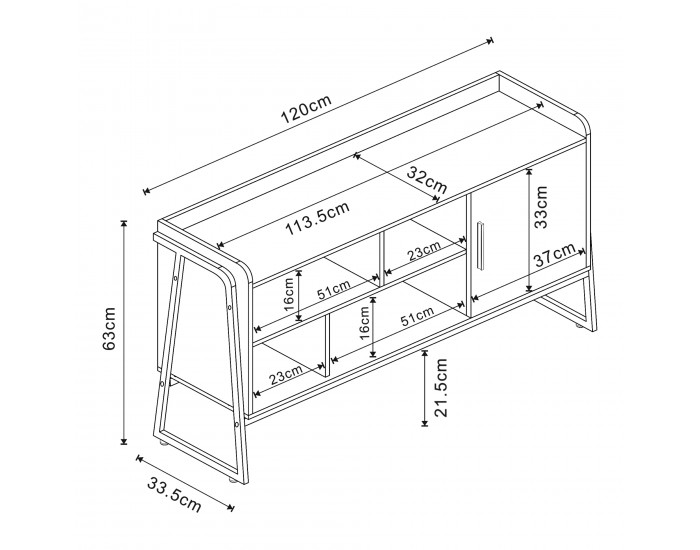 Комплект мебели Storfjord от 2 части. 1 бюро, 1 шкаф за телевизор []