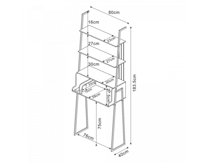 Комплект мебели Storfjord от 2 части: 1 бюро, 1 рафт за стълба [] *87446822*