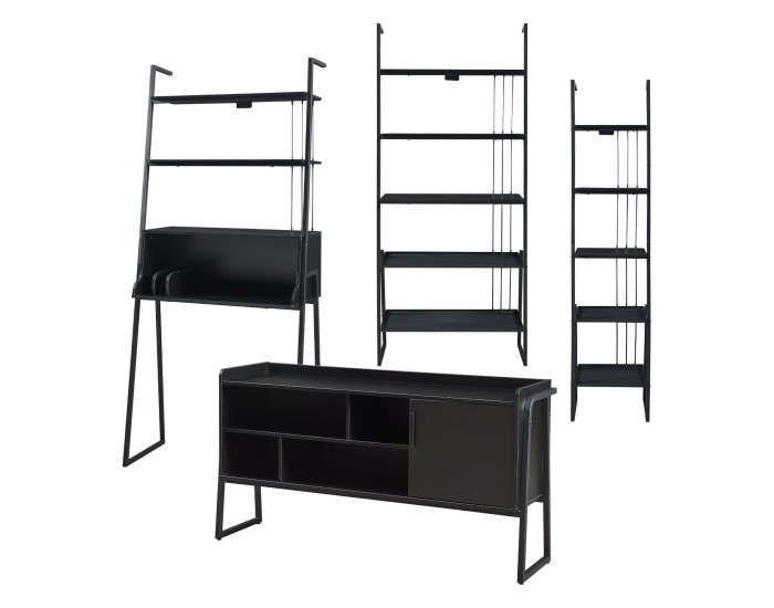 Комплект мебели Storfjord от 4 части: 1 бюро, 2 рафта, 1 ТВ шкаф []