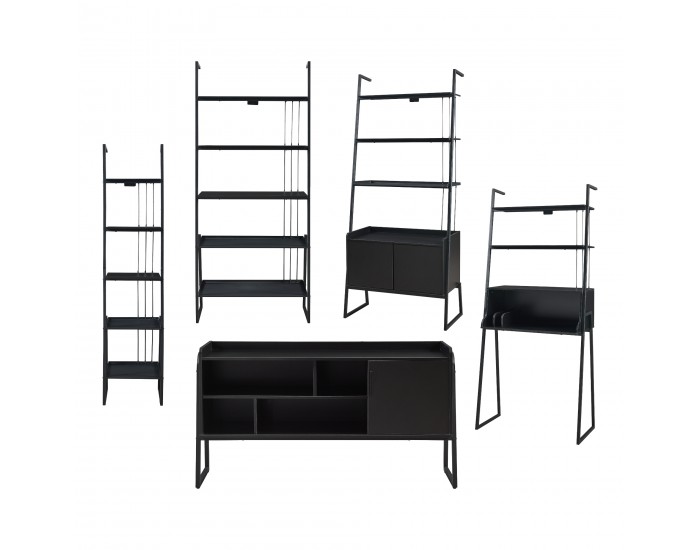 Комплект мебели Storfjord от 5 части: 1 бюро, 3 рафта, 1 ТВ шкаф []