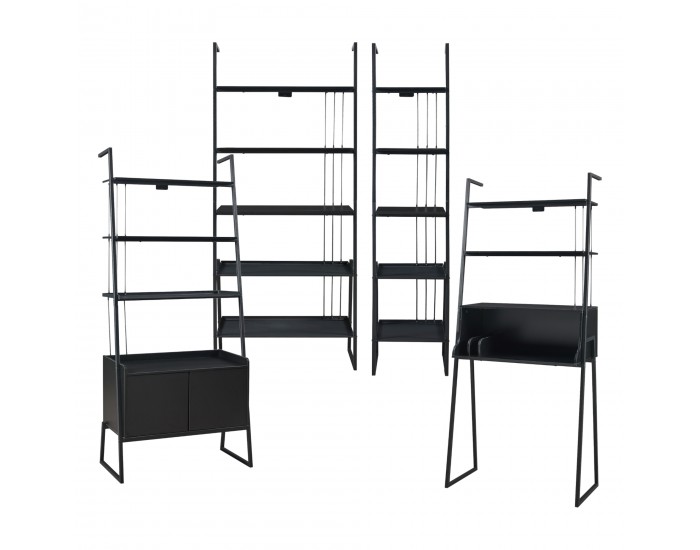 Комплект мебели Storfjord от 4 части. 1x бюро, 3x рафтове за стълби []