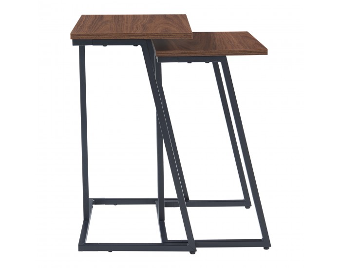 Комплект маси за гнездене Salem от 2 бр., черно/орех []