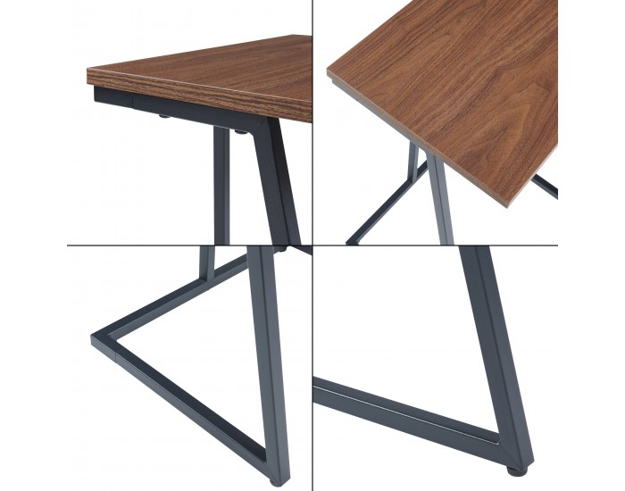 Комплект маси за гнездене Salem от 2 бр., черно/орех []