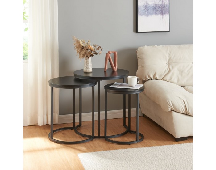 Комплект маса Ulricehamn от 3 части, черен []