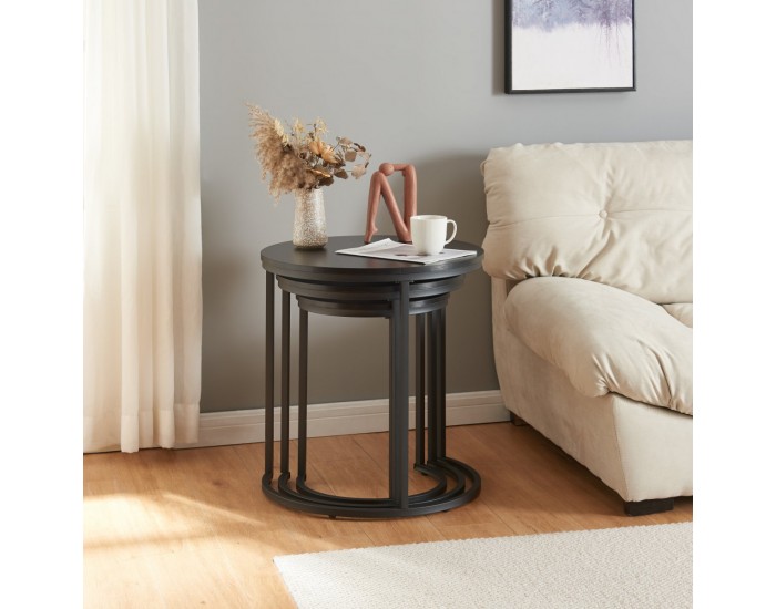 Комплект маса Ulricehamn от 3 части, черен []