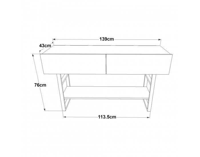 Конзолна маса Lappeenranta 139x43x76см тъмен дъб/черен []
