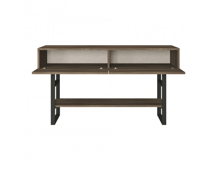 Конзолна маса Lappeenranta 139x43x76см тъмен дъб/черен []