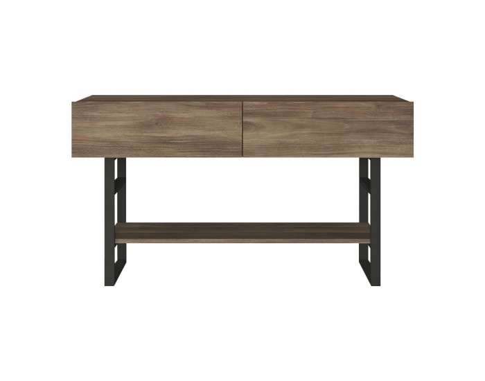 Конзолна маса Lappeenranta 139x43x76см тъмен дъб/черен []