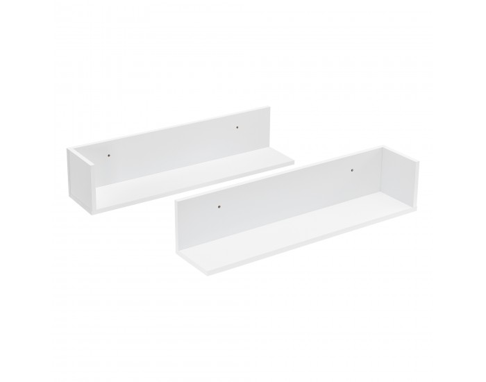 Стенен рафт Elverum 75 x 16,5 x 16,5 cm, комплект от 2 бр., бял