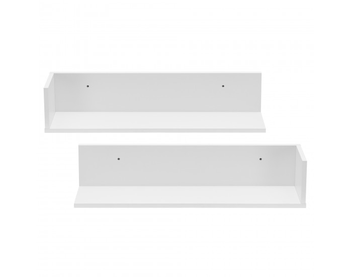 Стенен рафт Elverum 75 x 16,5 x 16,5 cm, комплект от 2 бр., бял