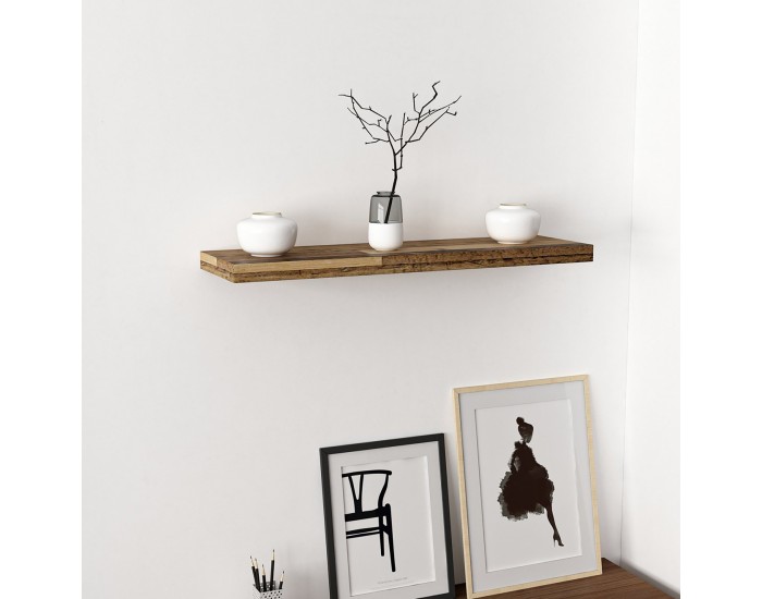 Стенен рафт Bredebro 3,6 x 80 x 23 cm до прибл. 15 кг регенерирана дървесина []