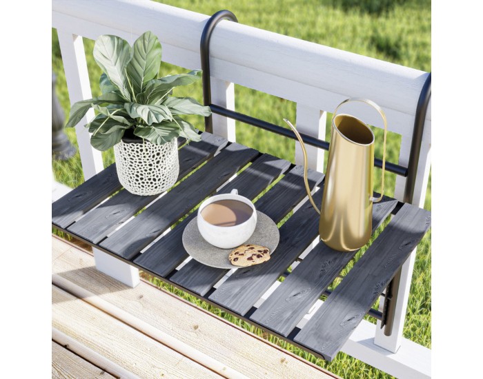 Висяща балконска маса Petäjävesi, сива, структурирана []