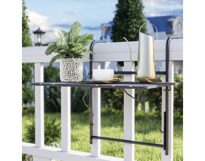 Висяща балконска маса Petäjävesi, сива, структурирана []