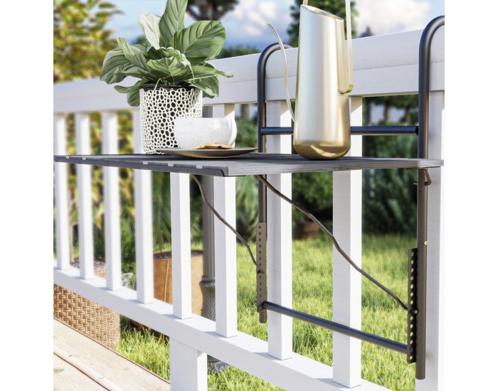 Висяща балконска маса Petäjävesi, сива, структурирана []