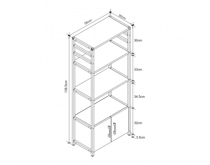Кухненски рафт Arhuni 139x56x30 см антрацит []