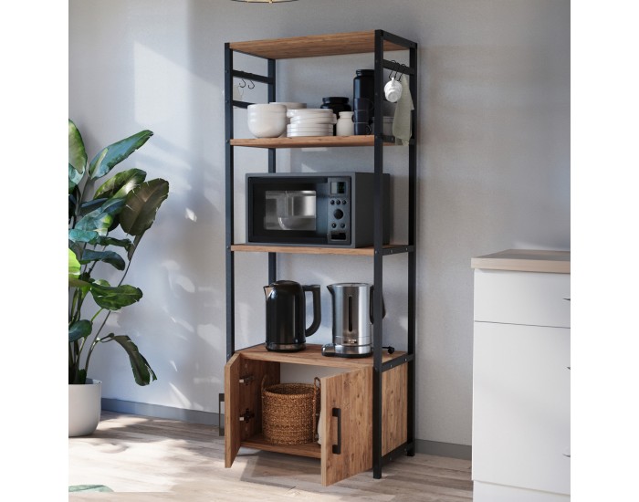 Кухненски рафт Arhuni 139x56x30 см визия дъб []