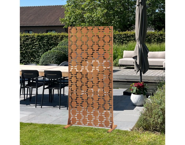 Преградна стена Basciano Corten стомана 180x90 см ръжда []
