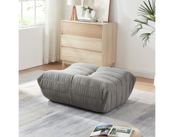 Табуретка за крака Kodsø 35x80x65 см микрофибър сиво []