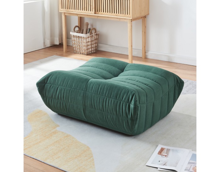 Табуретка за крака Kodsø 35x80x65 см микрофибър зелен []