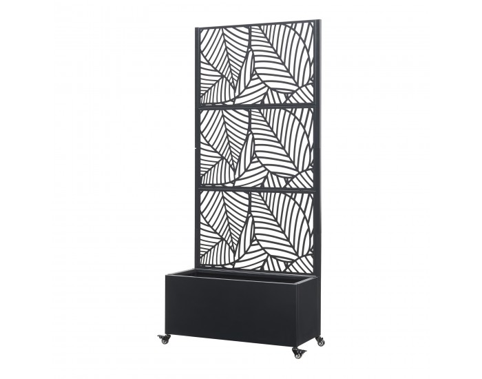 Сърнскоки преграда с кутия за цветя стомана черна []