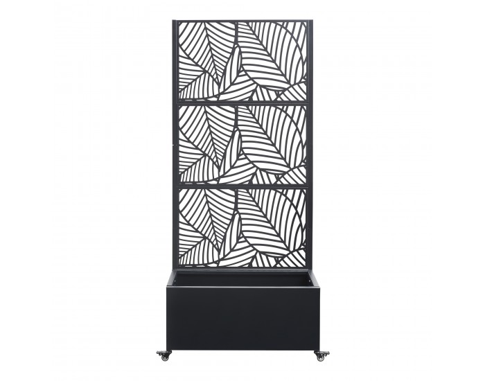 Сърнскоки преграда с кутия за цветя стомана черна []