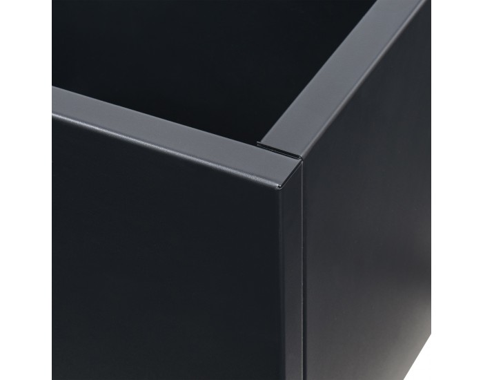 Сърнскоки преграда с кутия за цветя стомана черна []