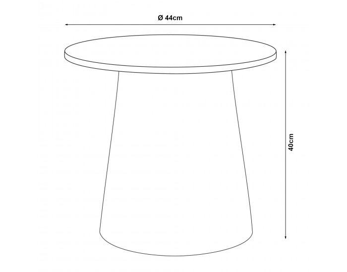 Маса за кафе Nyd 40xØ44 см черна []