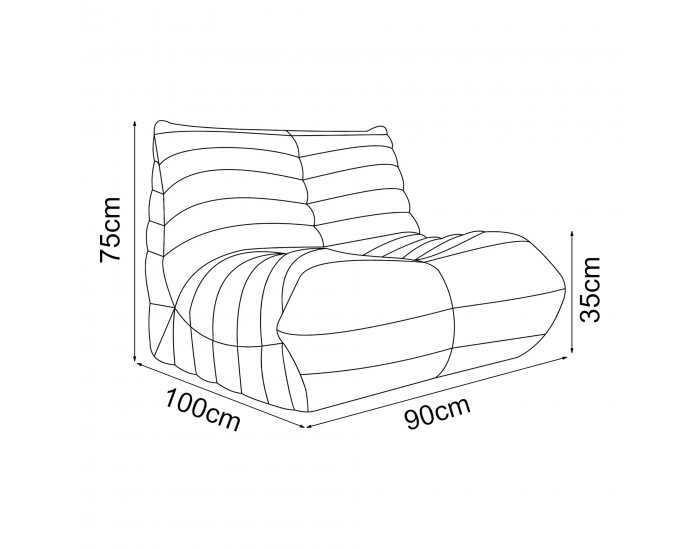 Стол за под Kodsø 75x90x100 см микрофибър черен []