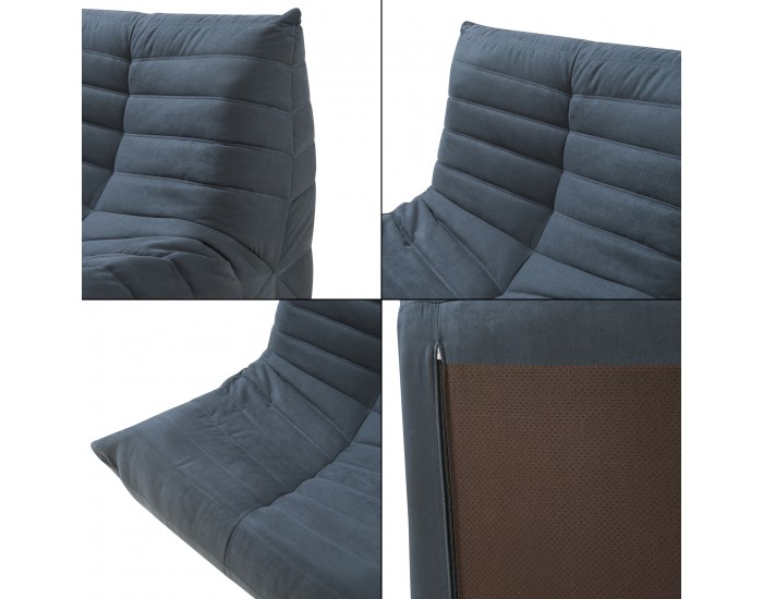 Стол за под Kodsø 75x90x100 см микрофибър черен []