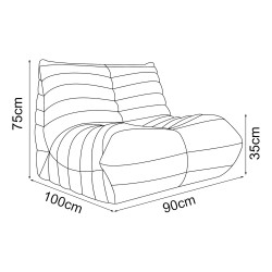 Стол за под Kodsø 75x90x100 см микрофибър сив [] - Фотьойли