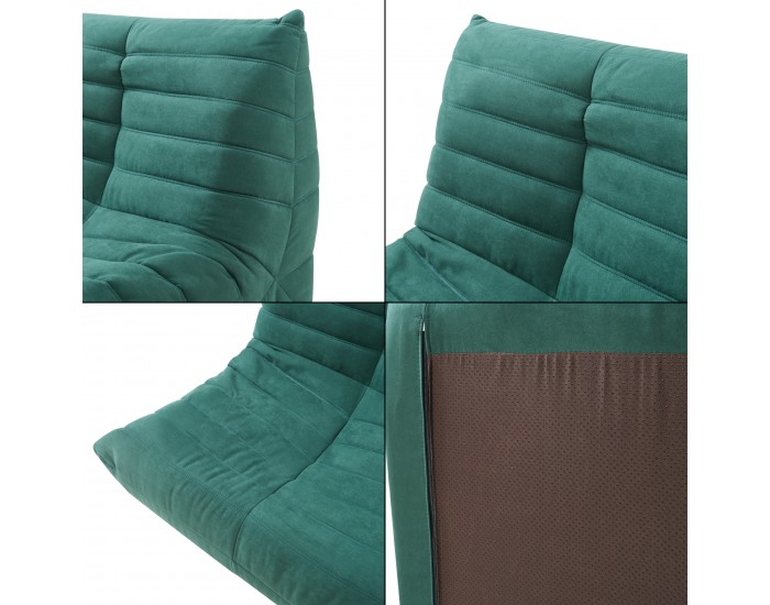 Стол за под Kodsø 75x90x100 см микрофибър зелен []