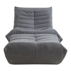 Подов стол с табуретка Kodsø 75x90x100 cm Cord Grey [] - Фотьойли