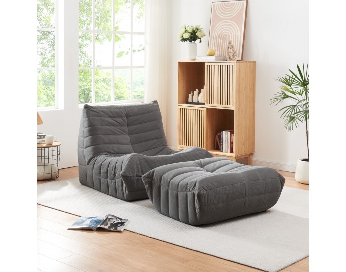Подов стол с табуретка Kodsø 75x90x100 cm Cord Grey []