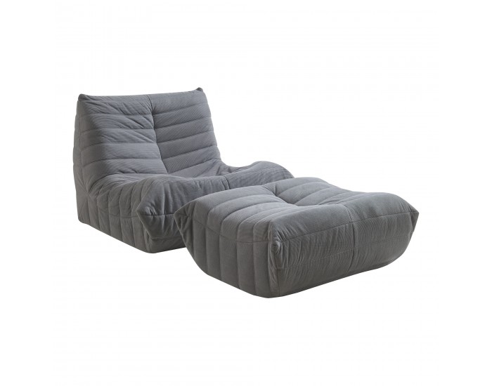 Подов стол с табуретка Kodsø 75x90x100 cm Cord Grey []