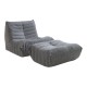 Подов стол с табуретка Kodsø 75x90x100 cm Cord Grey []