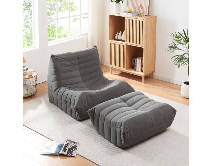 Подов стол с табуретка Kodsø 75x90x100 cm Cord Grey []