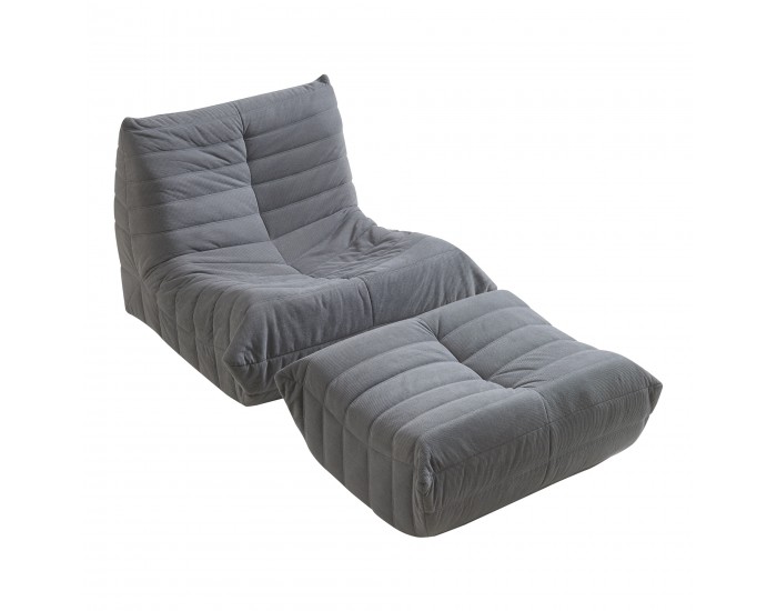 Подов стол с табуретка Kodsø 75x90x100 cm Cord Grey []