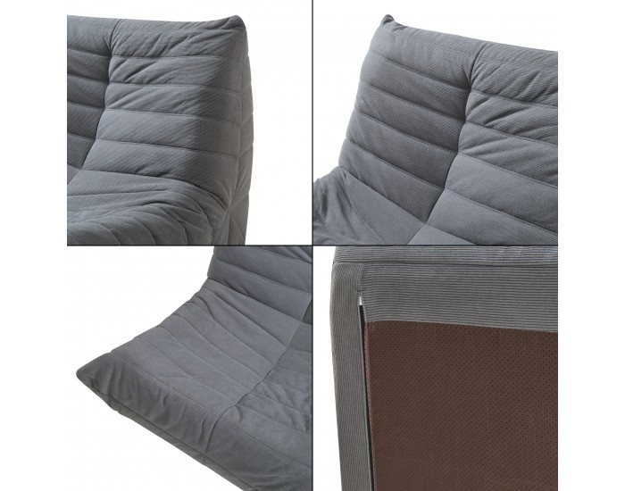 Подов стол с табуретка Kodsø 75x90x100 cm Cord Grey []