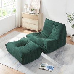 Подов стол с табуретка Kodsø 75x90x100 cm Cord Green [] - Фотьойли