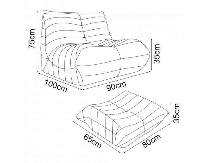 Подов стол с табуретка Kodsø 75x90x100 см микрофибър сив []