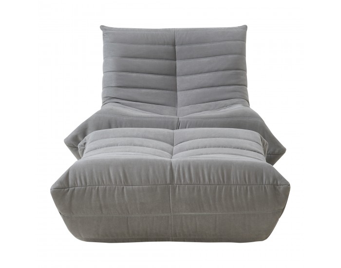 Подов стол с табуретка Kodsø 75x90x100 см микрофибър сив []