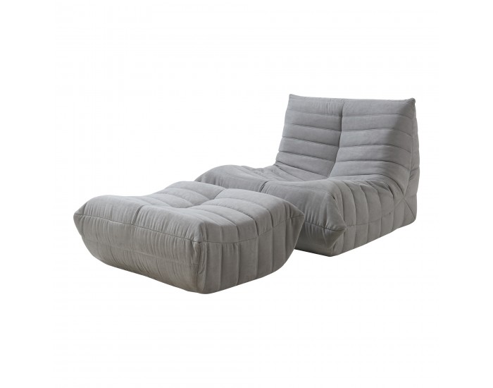 Подов стол с табуретка Kodsø 75x90x100 см микрофибър сив []