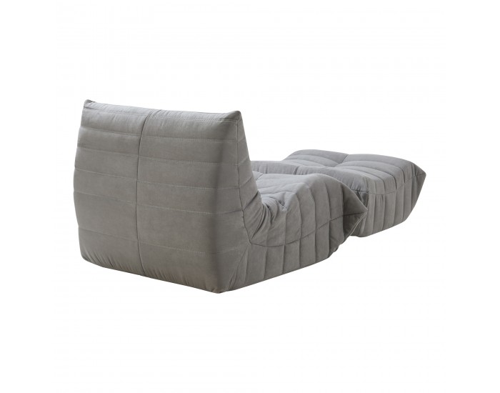 Подов стол с табуретка Kodsø 75x90x100 см микрофибър сив []