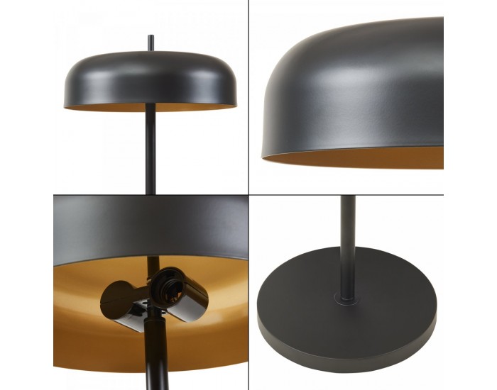 Подова лампа Barton 2-светъл метал 159 см черен []