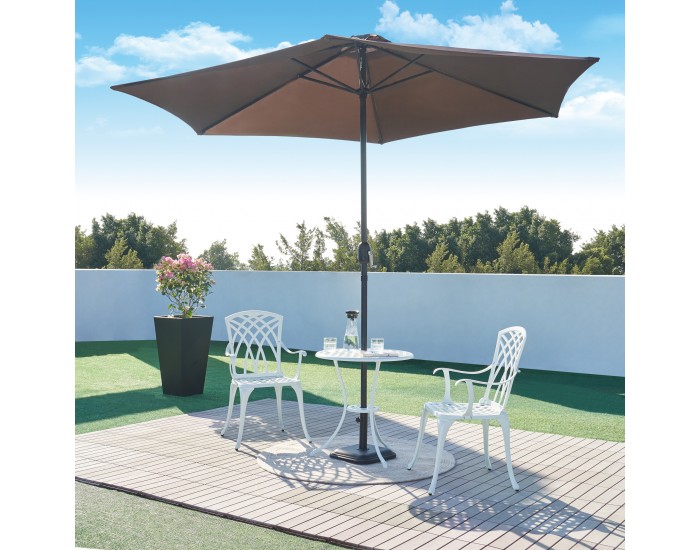 Комплект за бистро Vena от 3 части, лят алуминий, бял []