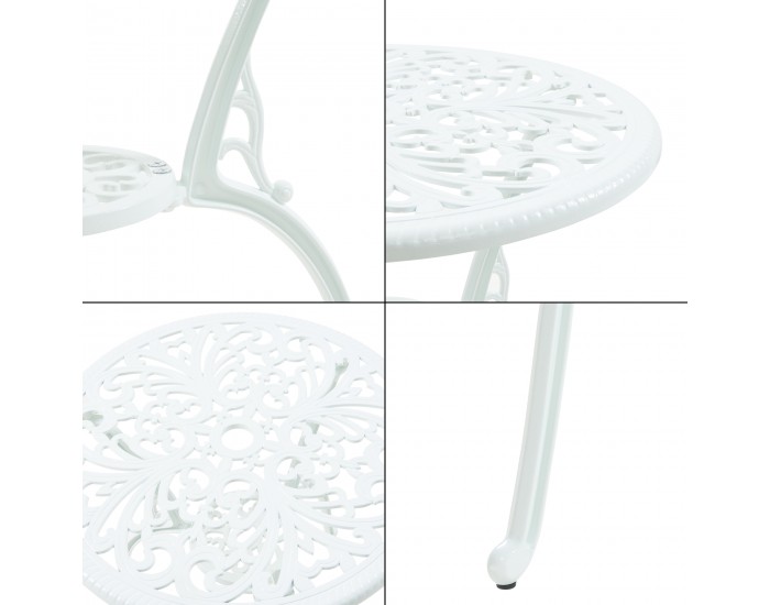 Lupsam Бистро комплект от 3 части, лят алуминий, бял []