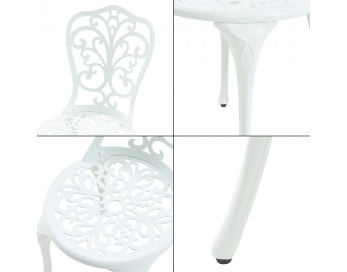 Lupsam Бистро комплект от 3 части, лят алуминий, бял []