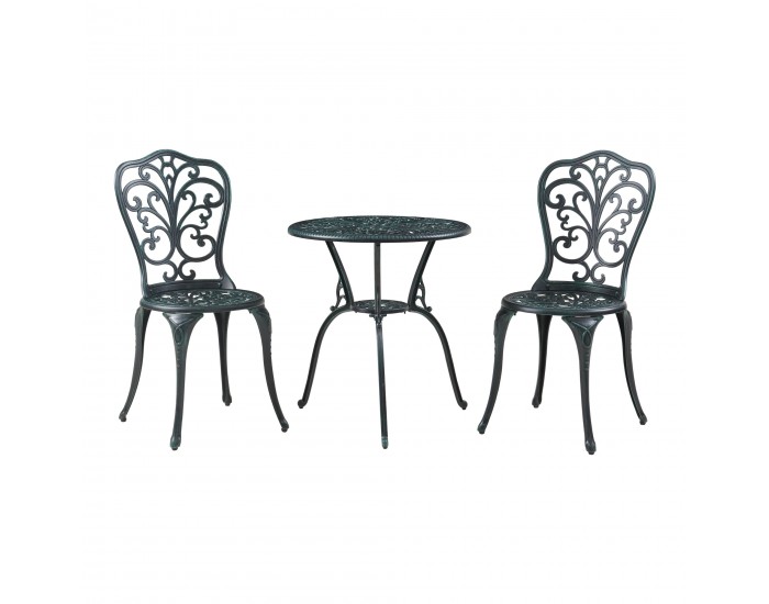 Lupsam Бистро комплект от 3 части, лят алуминий, тъмносив със зелена патина []