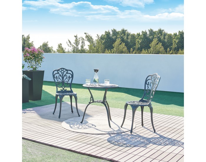 Lupsam Бистро комплект от 3 части, лят алуминий, тъмносив със зелена патина []