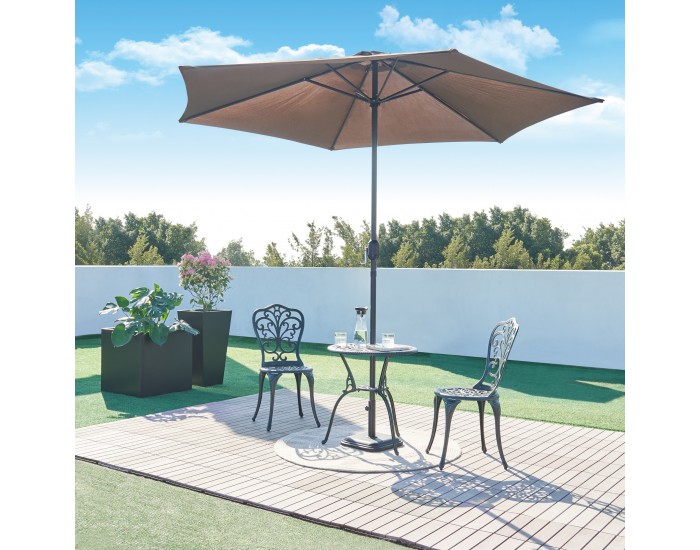 Lupsam Бистро комплект от 3 части, лят алуминий, тъмносив със зелена патина []